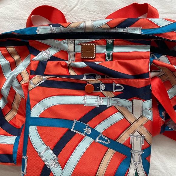 New Hermès Airsilk 44 duffle bag orange poppy - Picture 7 of 14